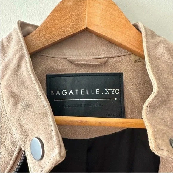 Bagatelle NYC Genuine Leather Bomber Jacket - Size M - Picture 2 of 4
